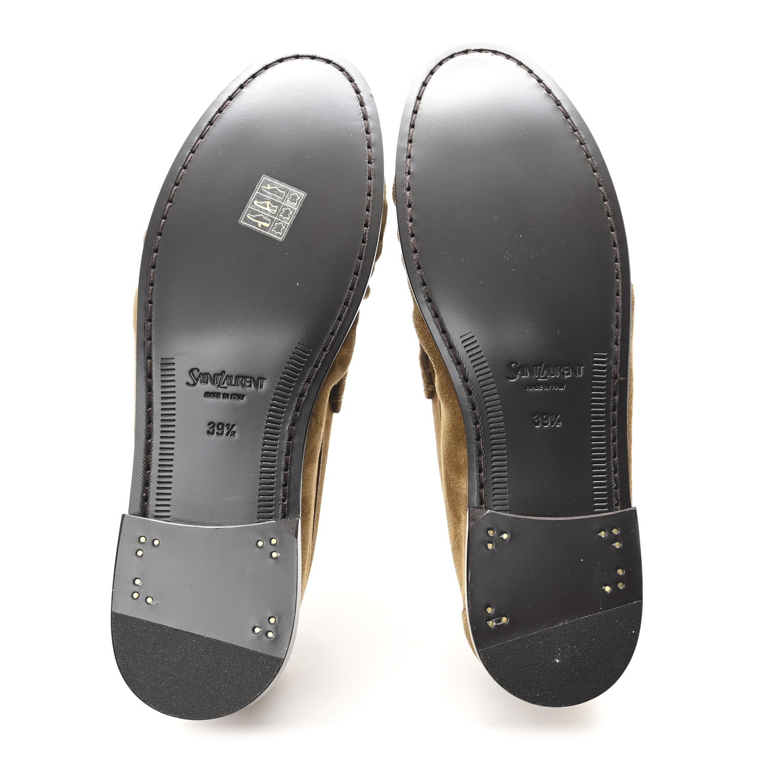 Saint Laurent Suede Le Loafer 15 Penny Slippers 39.5 Cuoio 6 of 9