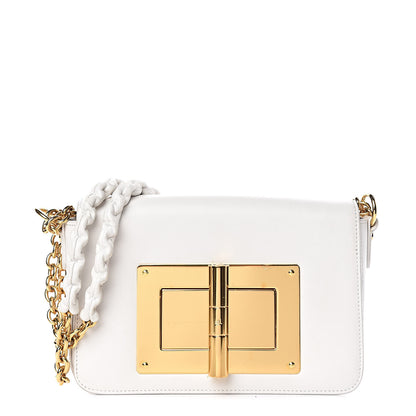 Tom Ford Calfskin Medium Natalia Chain Bag Chalk 1 of 11