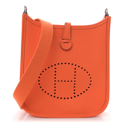 Hermes Taurillon Clemence Evelyne TPM Orange 1 of 11