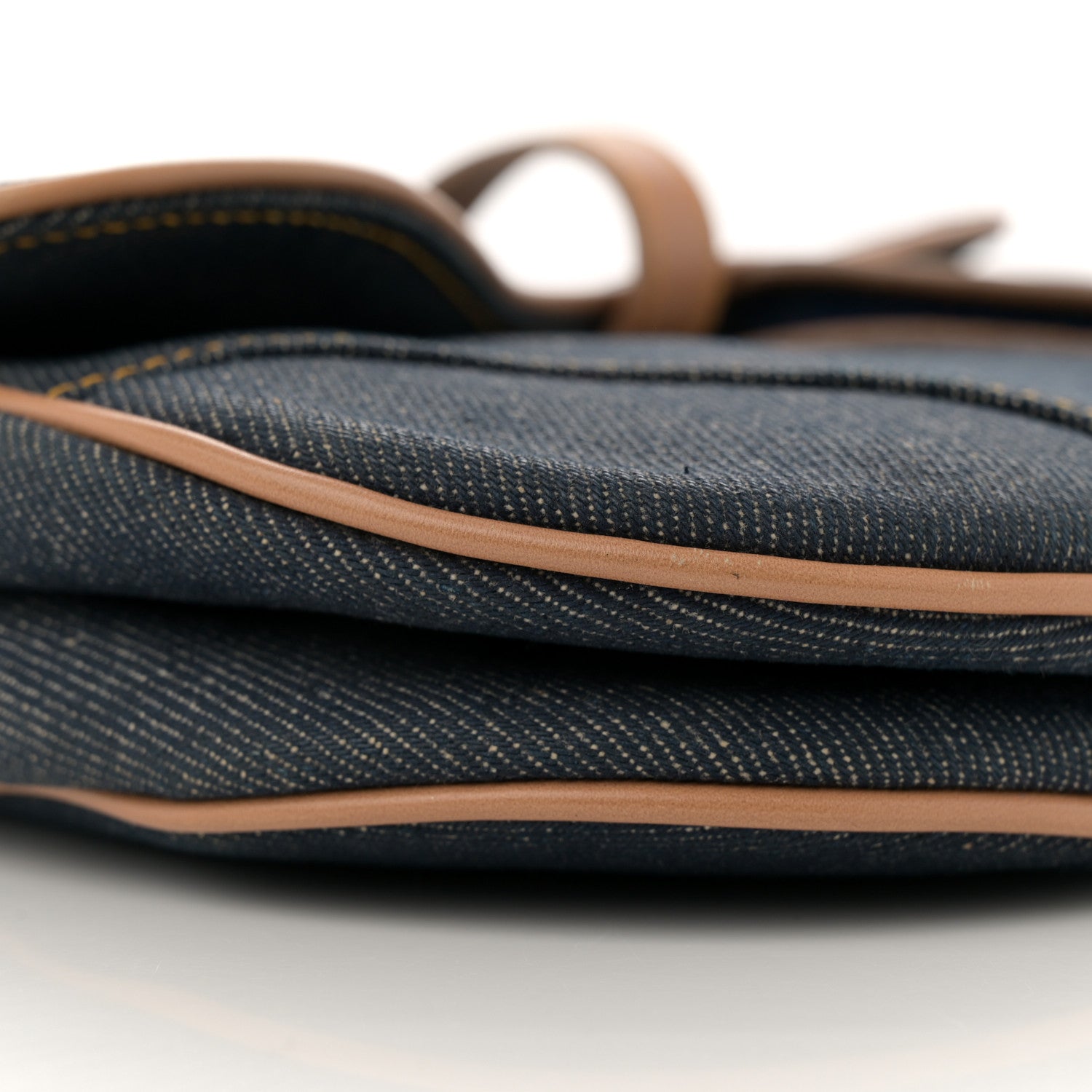 Christian Dior Denim Calfskin Saddle Bag Blue 9 of 12