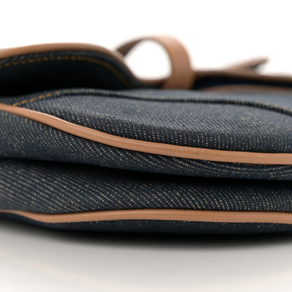 Christian Dior Denim Calfskin Saddle Bag Blue 9 of 12