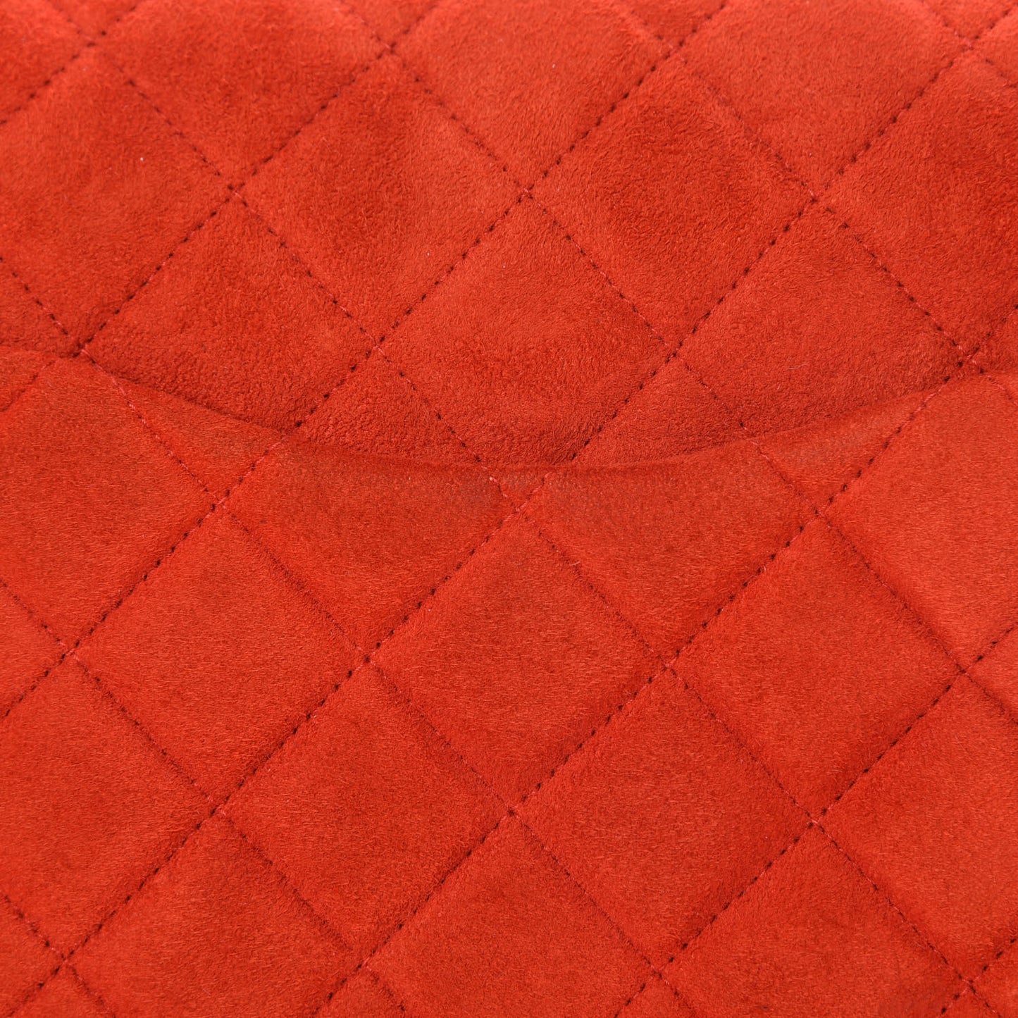 Suede Quilted Medium Single Flap Red