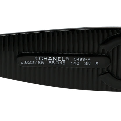 Chanel Acetate Rectangle Sunglasses Black Brown 4 of 7