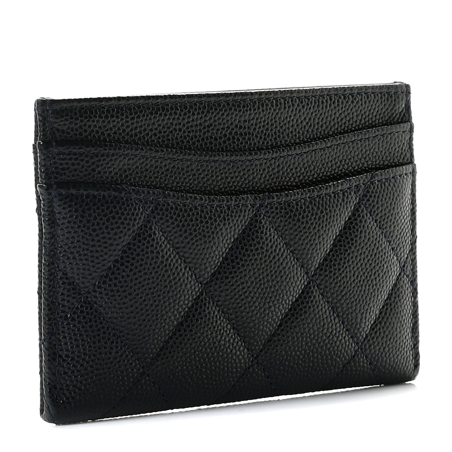 Caviar Quilted Card Holder Blue