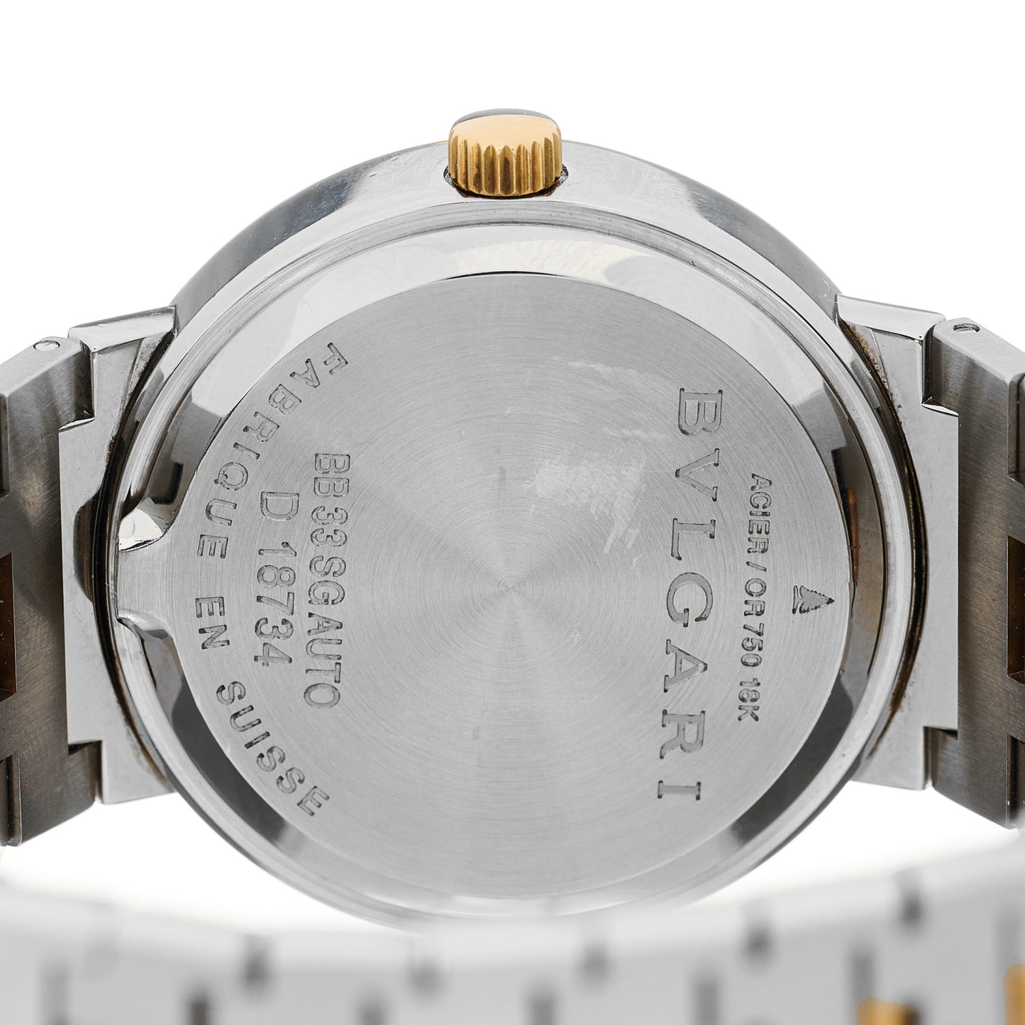 Stainless Steel 18K Yellow Gold 33mm Automatic Watch Black