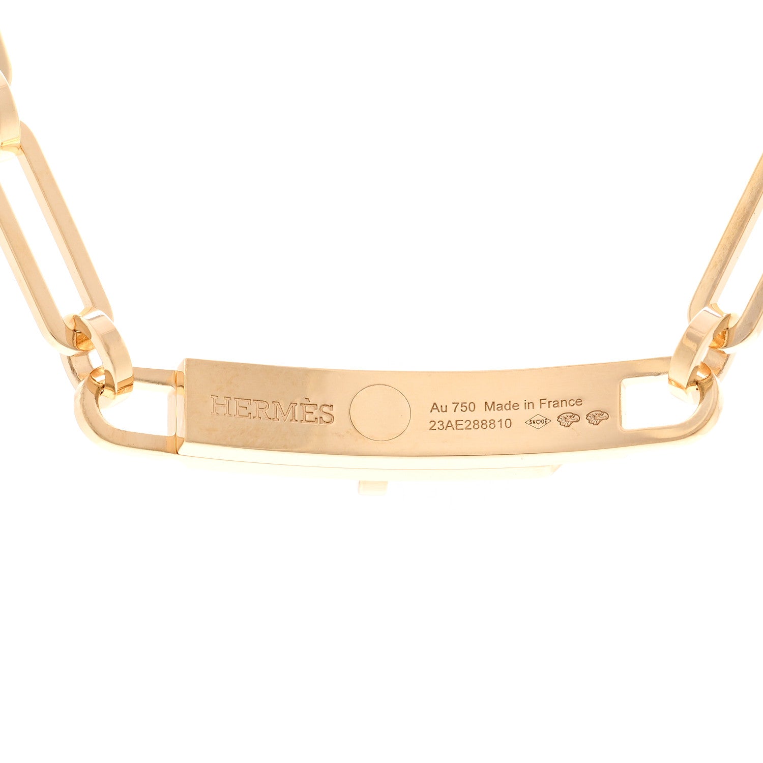 Hermes 18K Rose Gold Diamond Pave Kelly Chaine Choker Necklace 4 of 6