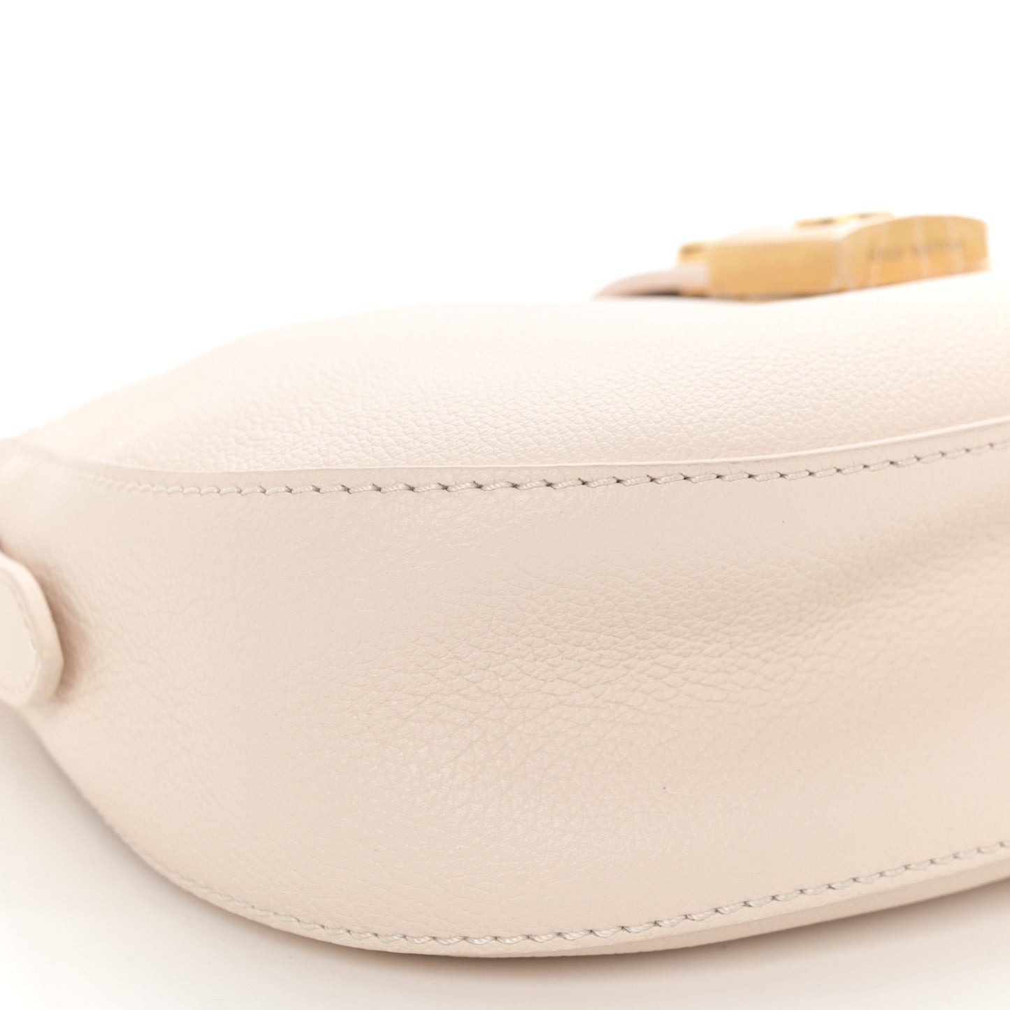 Grained Calfskin Low Key Shoulder Bag Limestone Gray