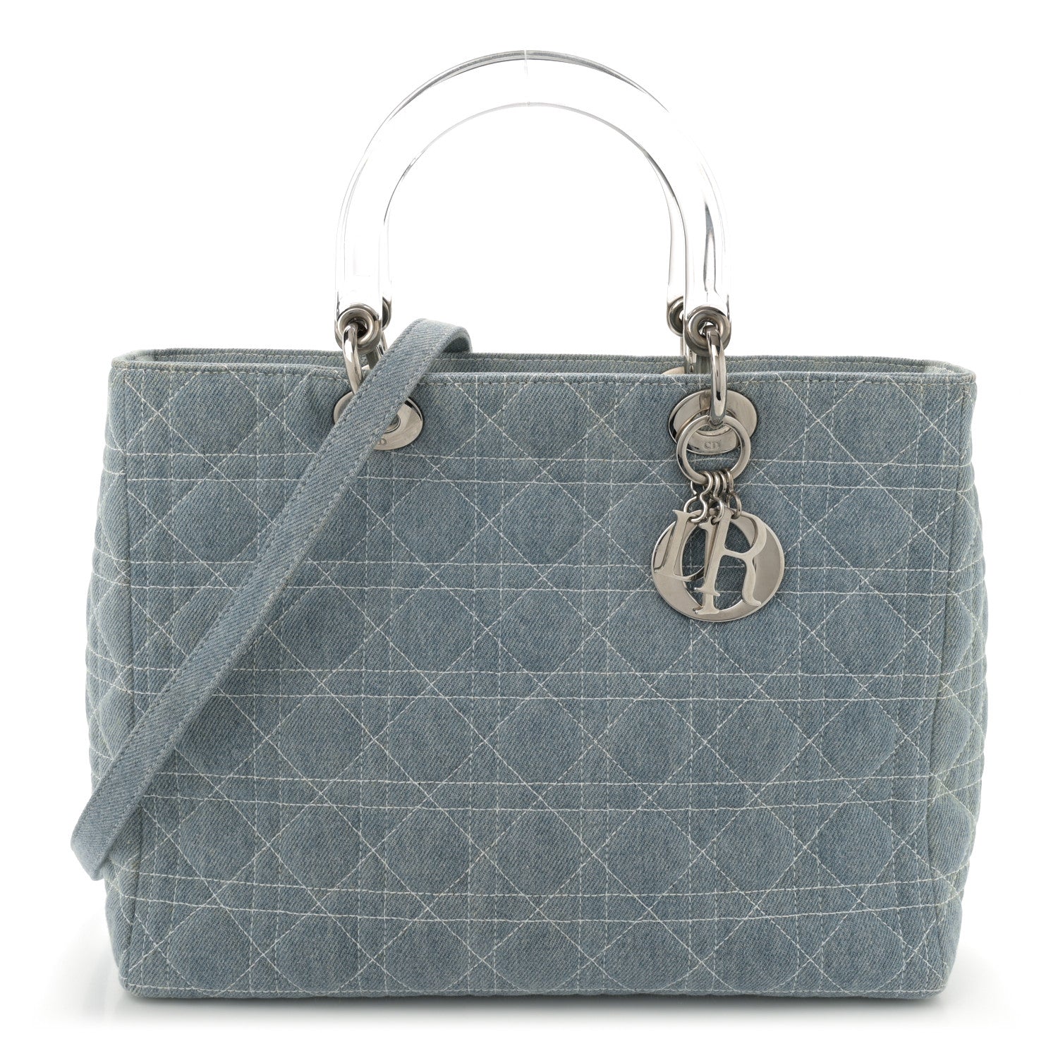 Christian Dior Denim Cannage Large Lady Dior Light Blue 1 of 12