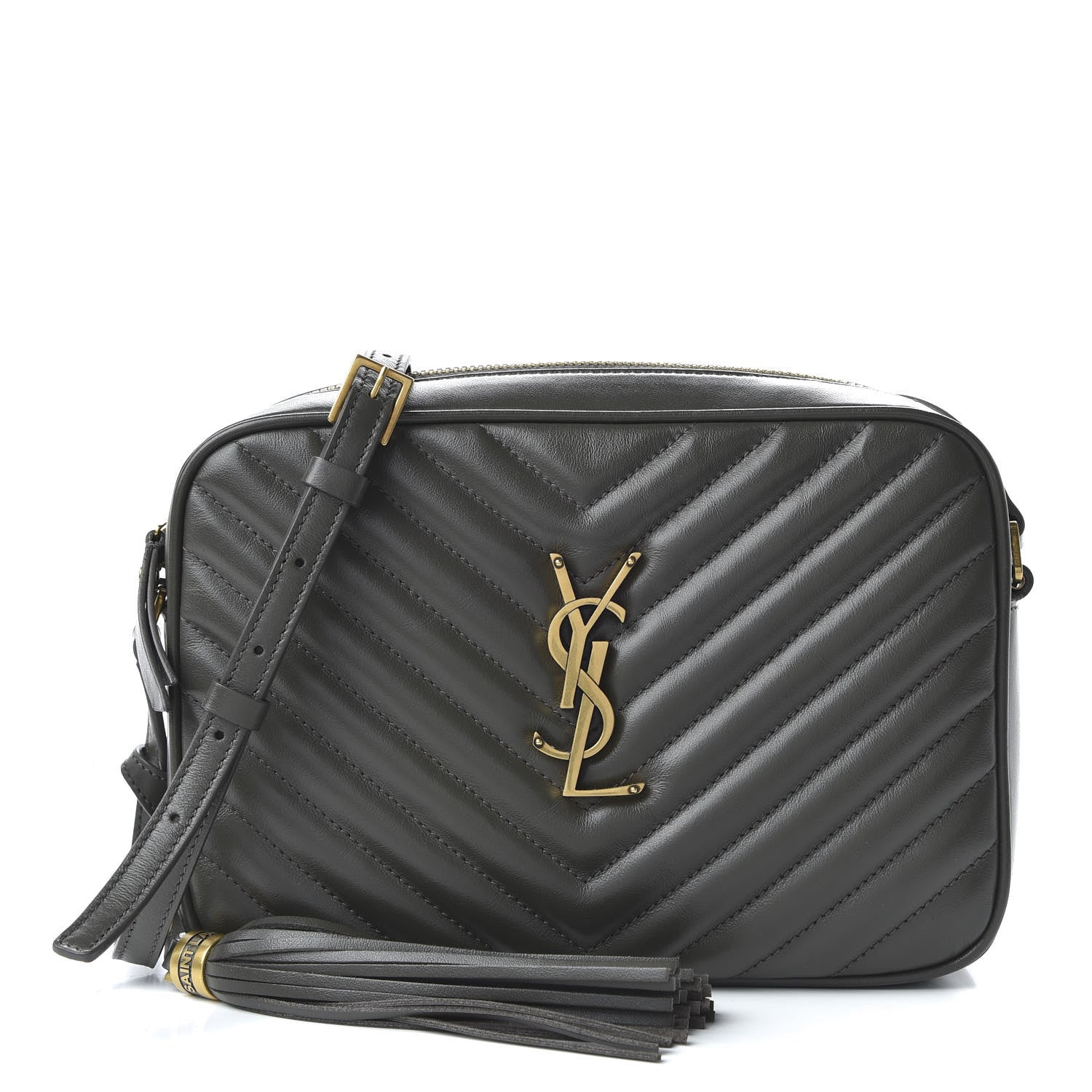 Saint Laurent Calfskin Matelasse Monogram Lou Camera Bag Military Olive 1 of 9
