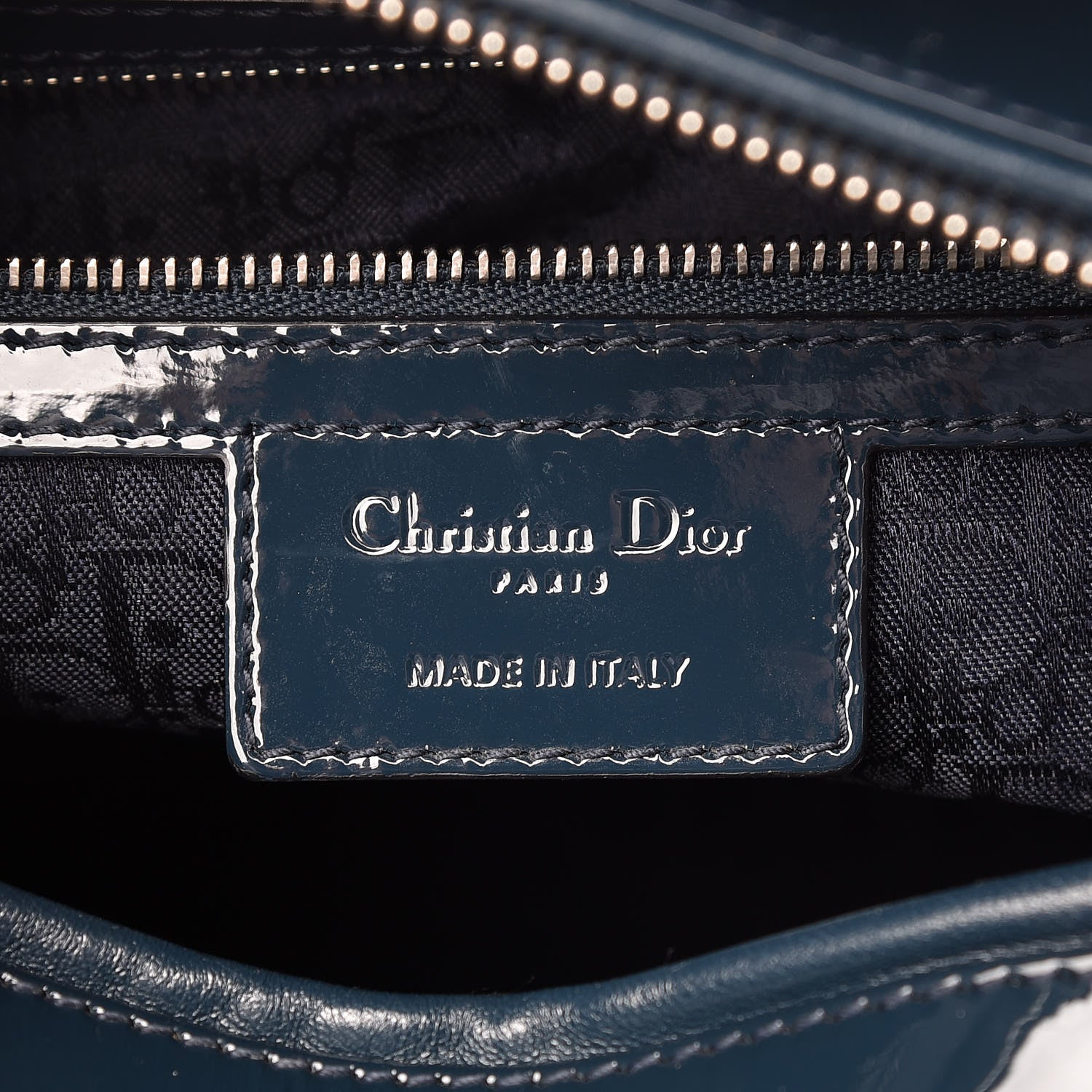 Christian Dior Patent Cannage Large Lady Dior Blue 6 of 9