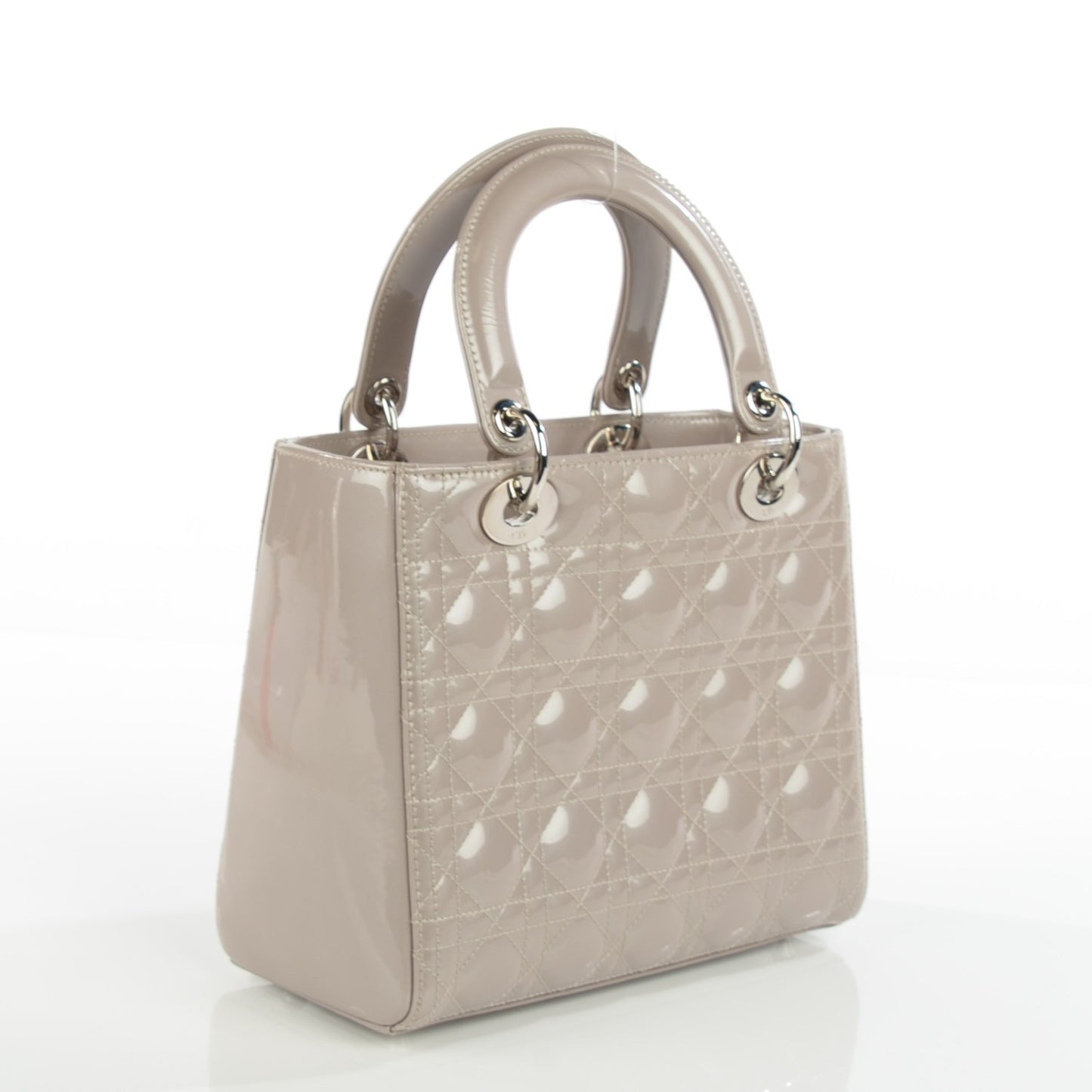 Patent Cannage Medium Lady Dior Grey