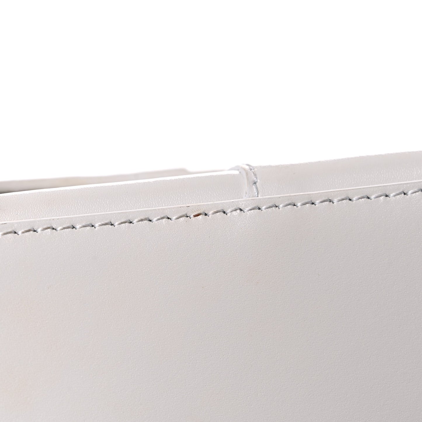 Shiny Box Calfskin Small Hourglass Top Handle Bag Chalky White