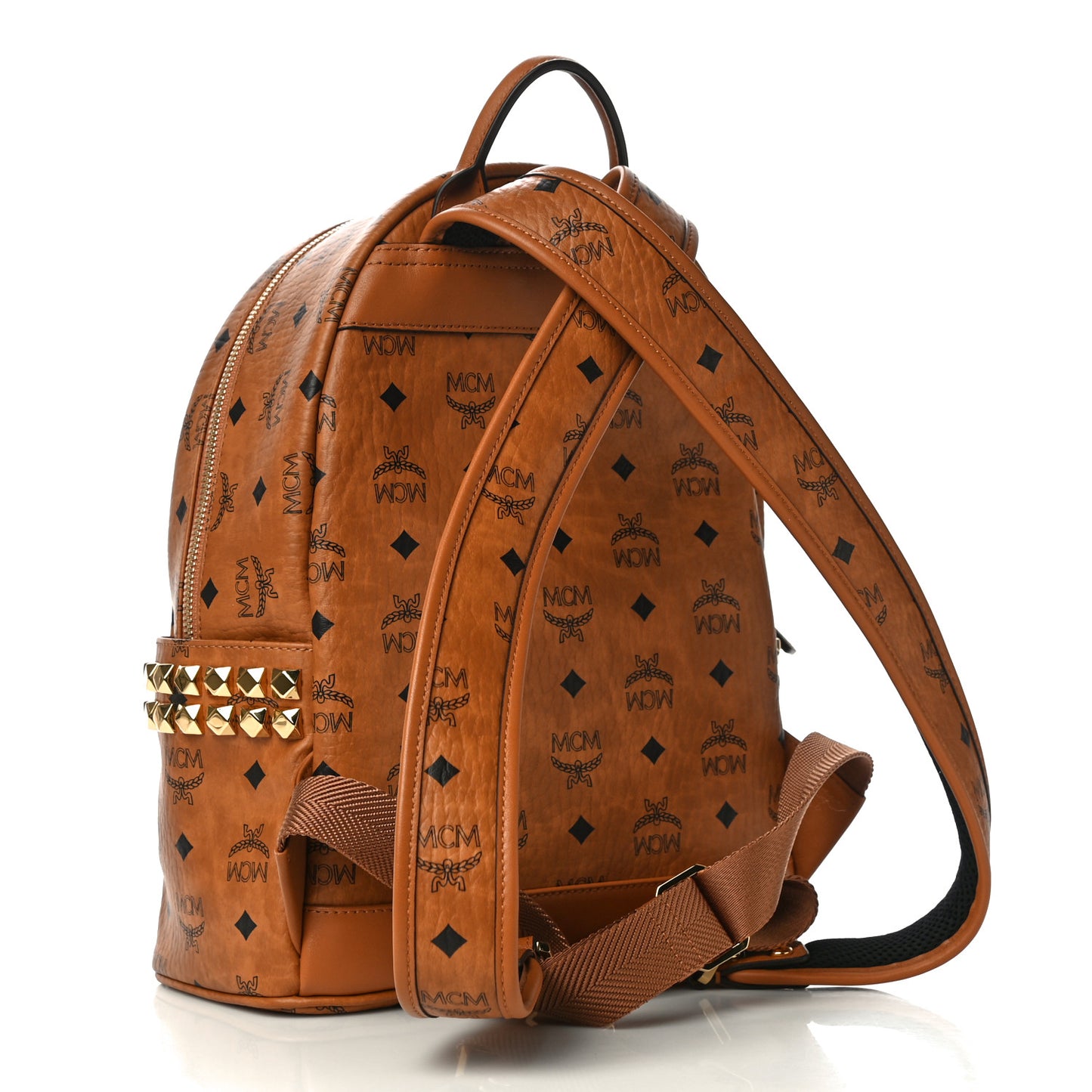 Visetos Small Side Stud Stark Backpack Cognac