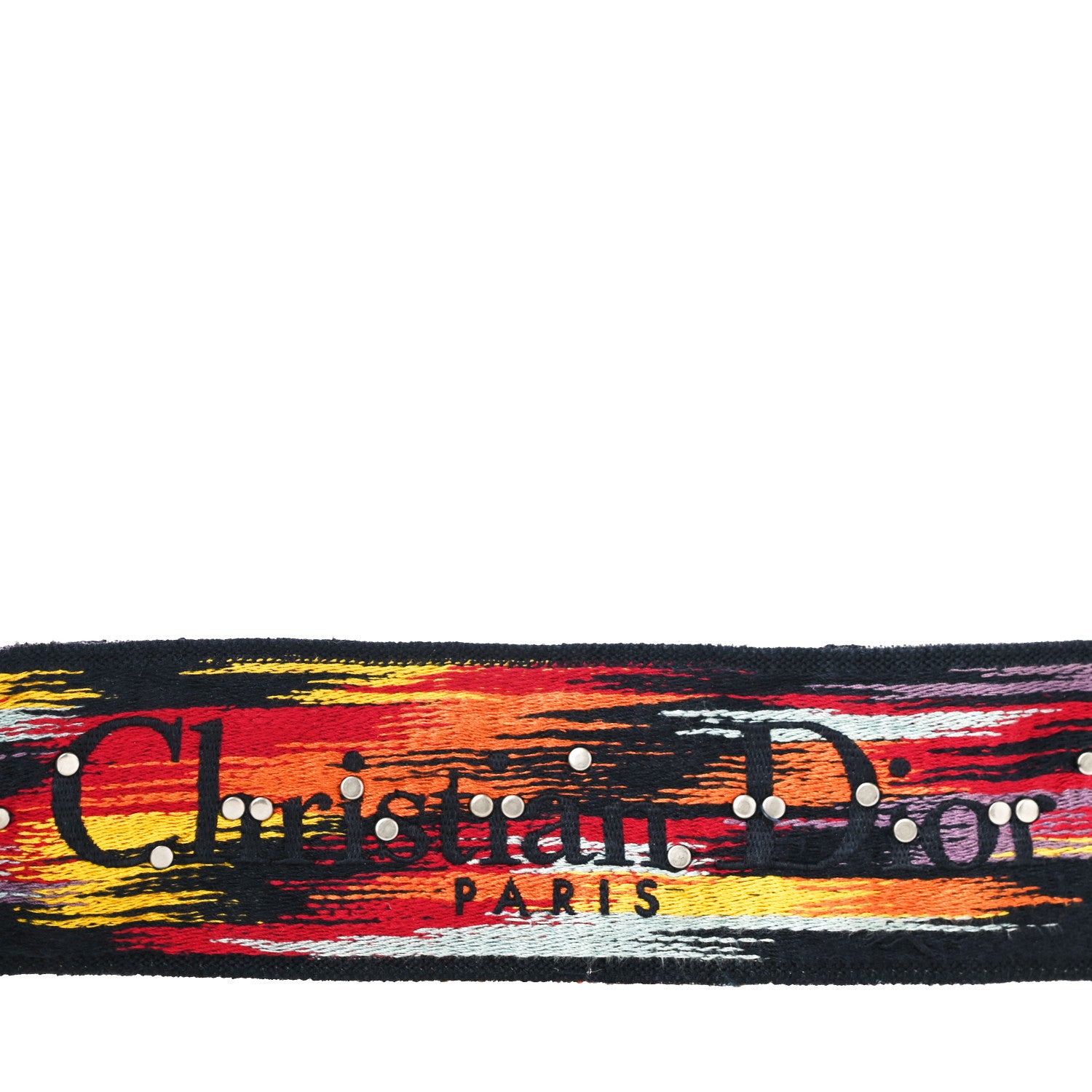 Christian Dior Canvas Embroidered Studded Rainbow Shoulder Strap 3 of 6