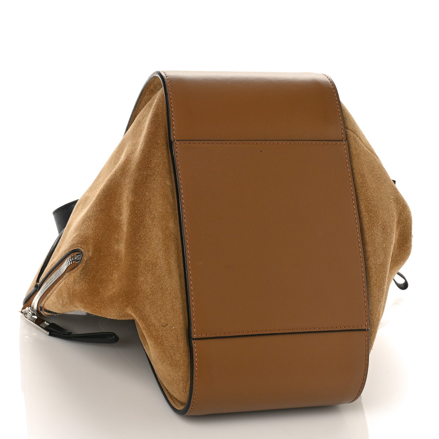 Loewe Calfskin Suede Small Hammock Shoulder Bag Oak Dark Gold Black 4 of 8