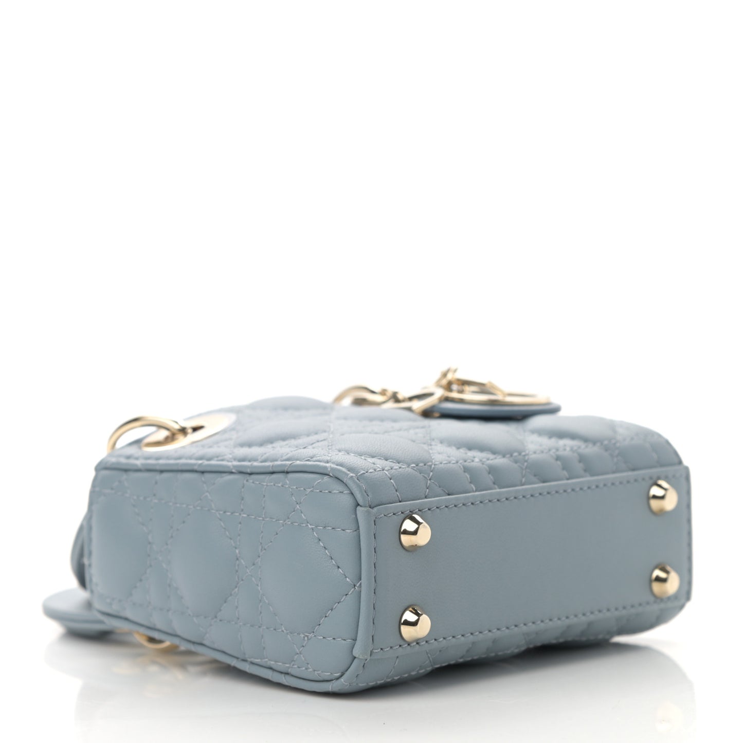 Lambskin Cannage Micro Lady Dior Cloud Blue