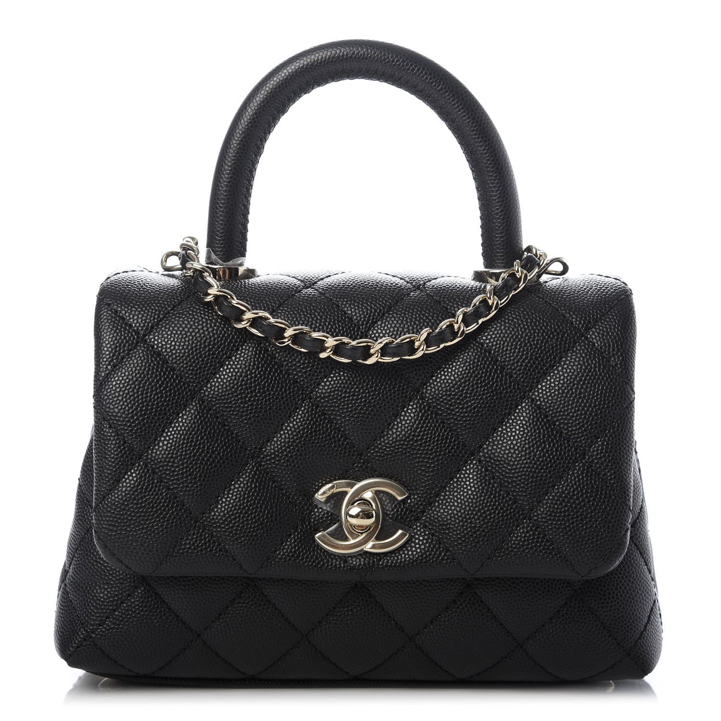 Caviar Quilted Extra Mini Coco Handle Flap Black