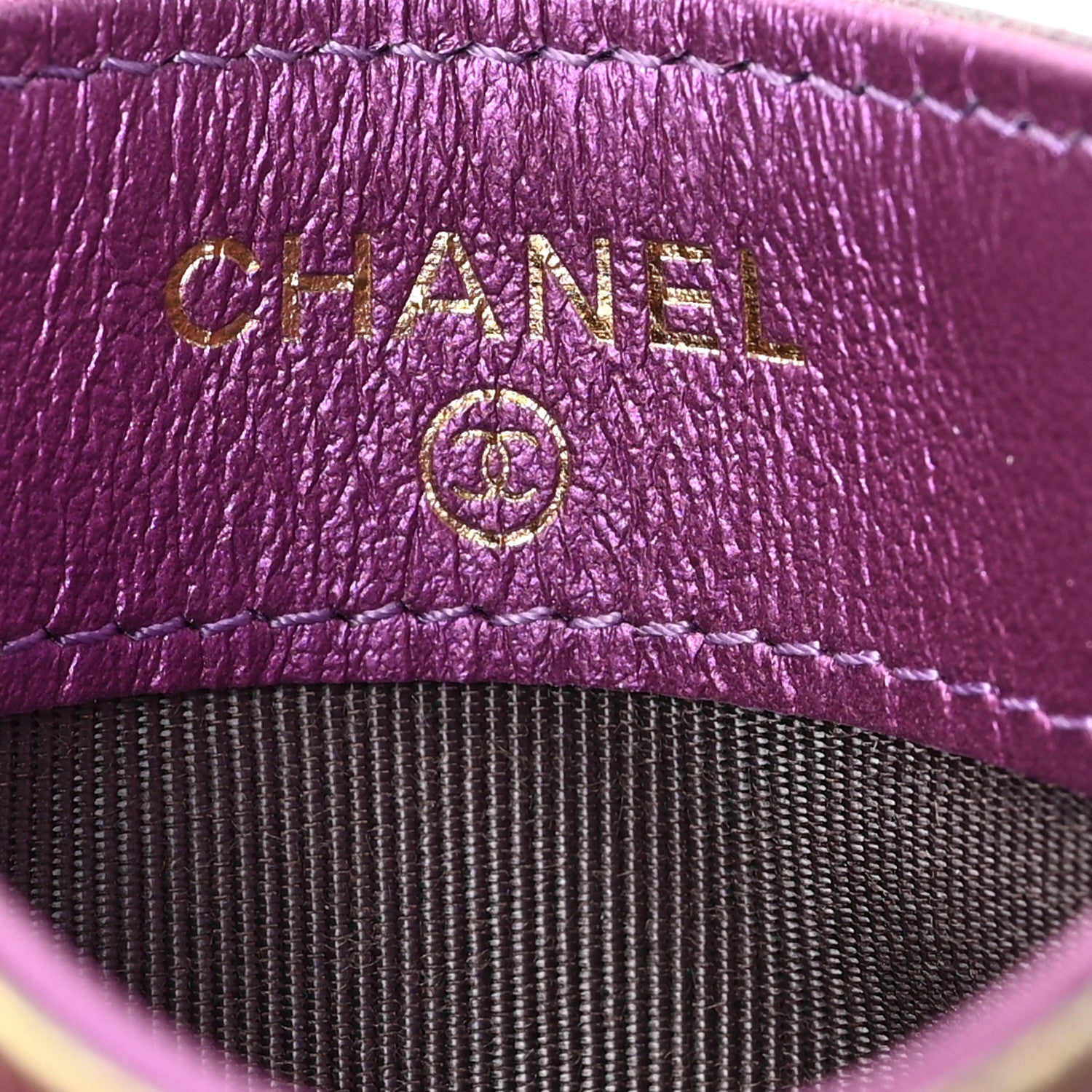 Chanel Iridescent Lambskin Quilted Card Holder Purple 6 of 8