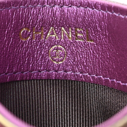 Chanel Iridescent Lambskin Quilted Card Holder Purple 6 of 8