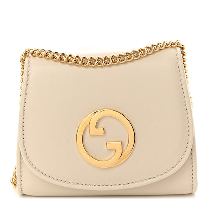 Gucci Roxy Calfskin Medium Blondie Chain Wallet Mystic White 1 of 9