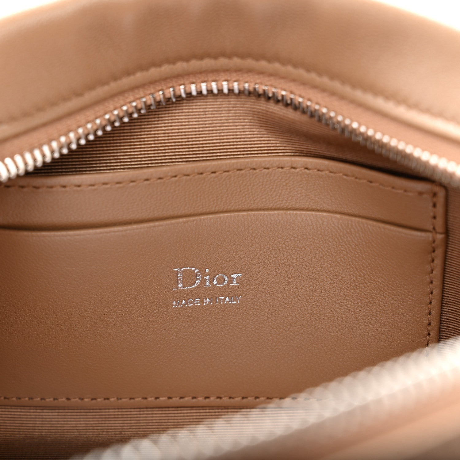 Christian Dior Supple Lambskin Bow Pouch Camel 6 of 12