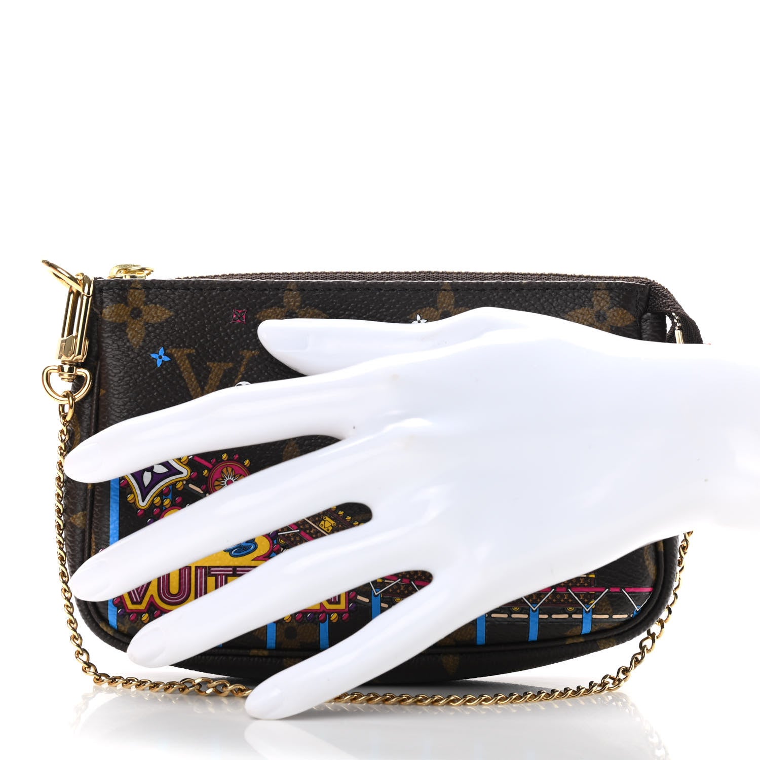 Louis Vuitton Monogram 2020 Christmas Animation Roller Coaster Mini Pochette Accessories Pivoine 2 of 8
