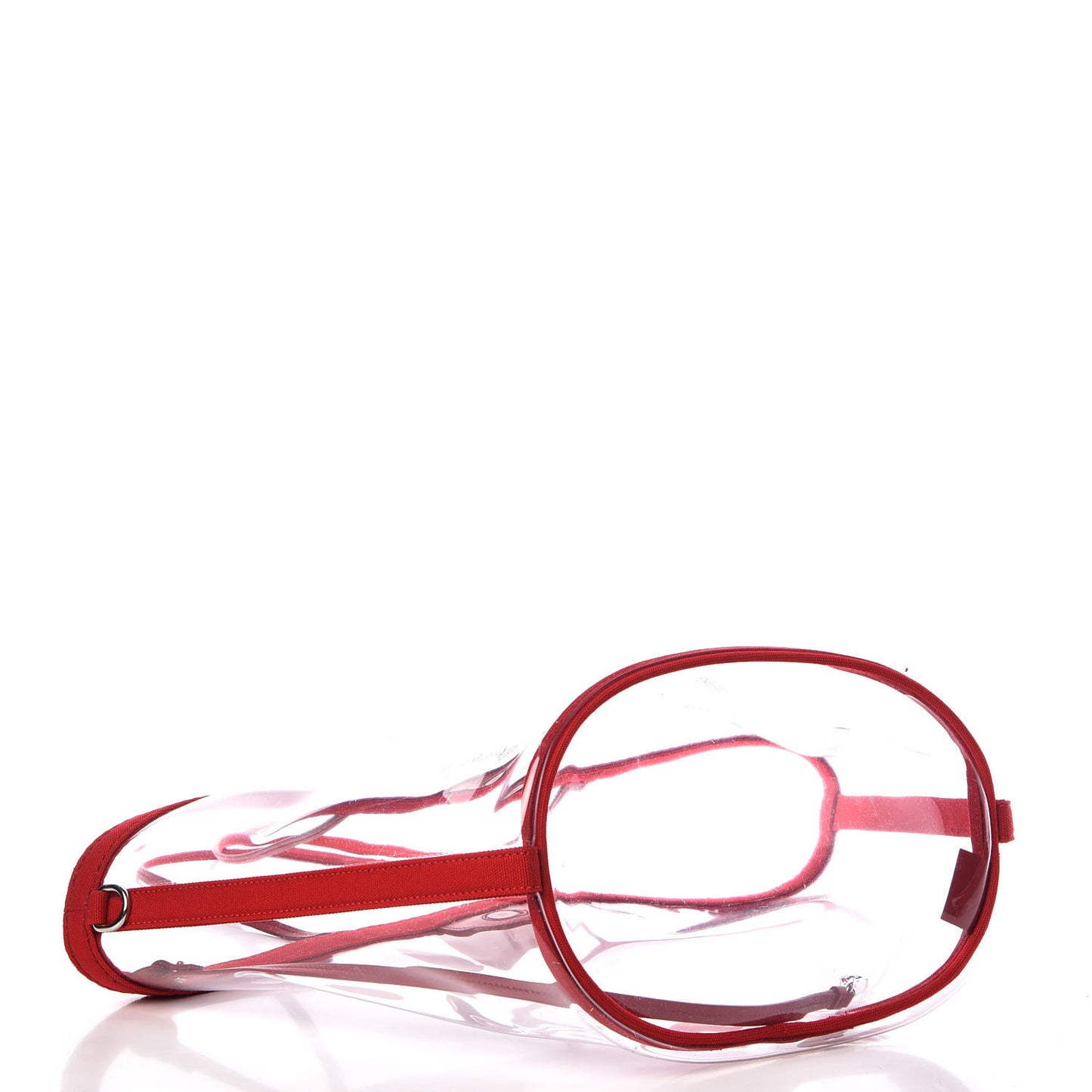 Plexiglass Calfskin Small Shopper Tote Rosso