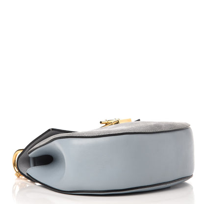 Chloe Suede Smooth Calfskin Drew Shoulder Bag Fresh Blue 4 of 9