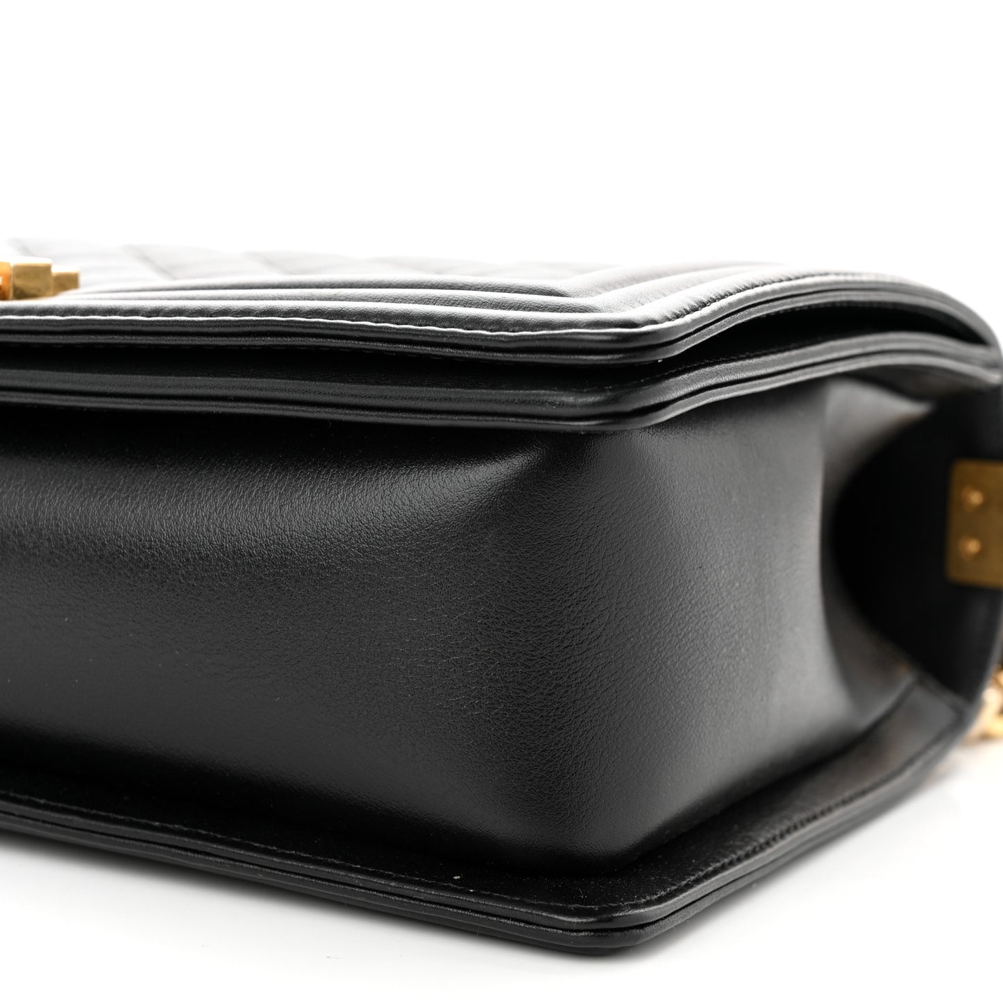 Calfskin Quilted New Medium Boy Flap Black