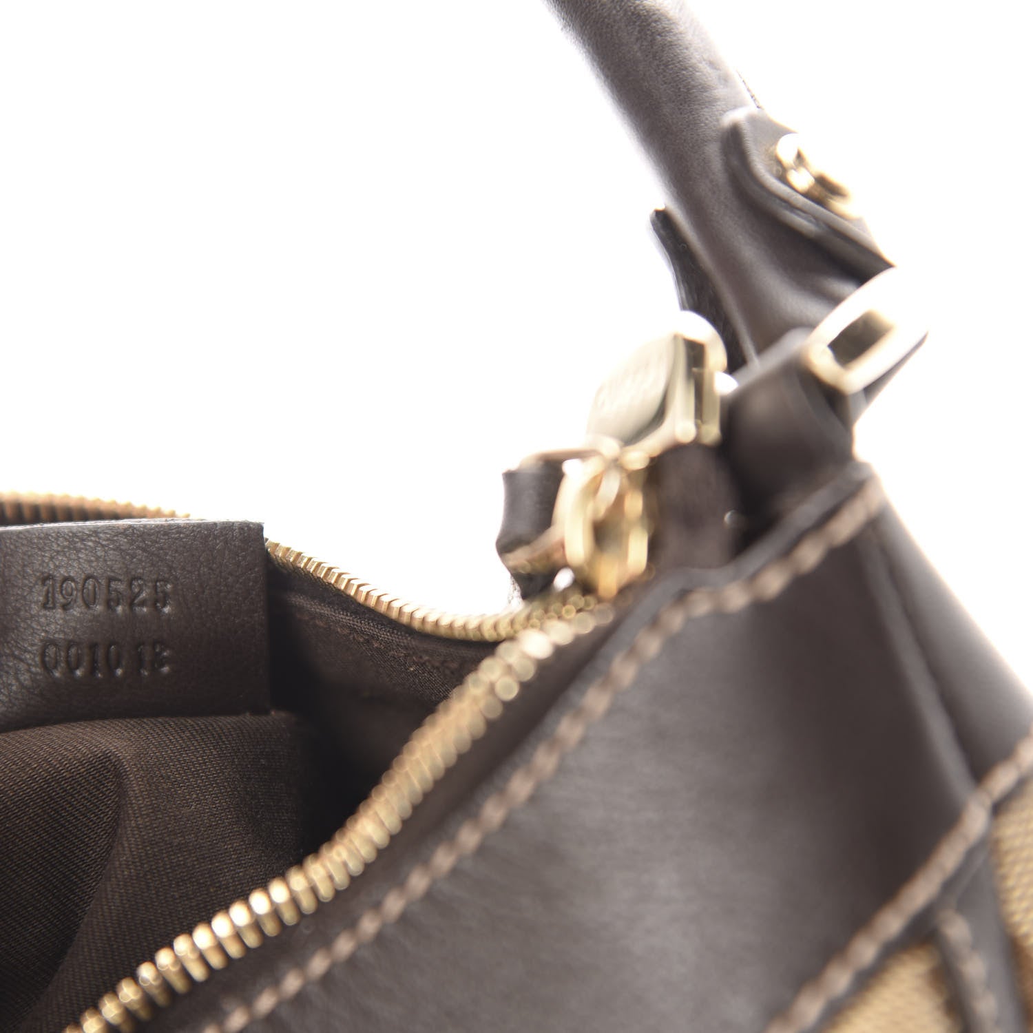 Gucci Monogram Medium D Gold Ring Hobo Dark Brown 9 of 10