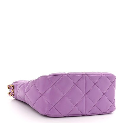 Chanel Lambskin Quilted Small Pick Me Up Hobo Purple 4 of 10