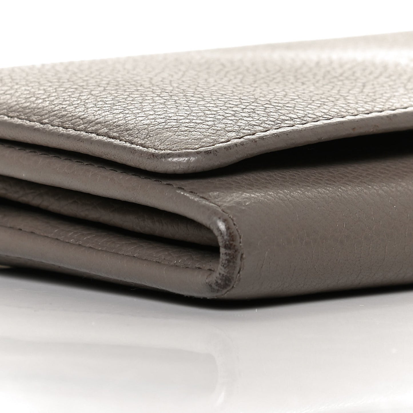 Vitello Daino Metal Continental Flap Wallet Argilla