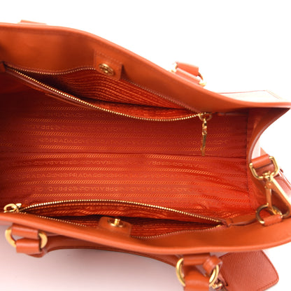 Prada Saffiano Lux Top Handle Tote Papaya 7 of 9