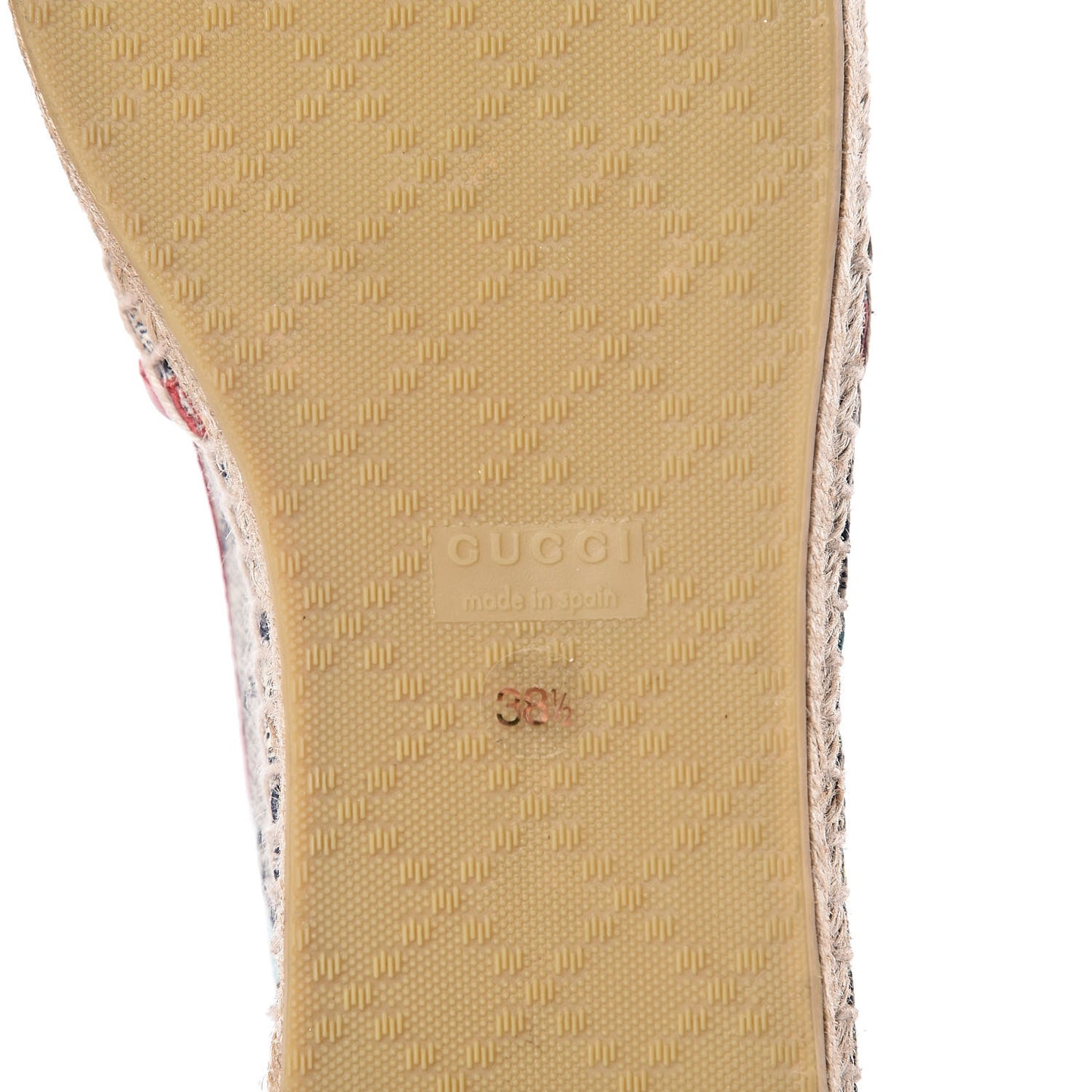 GG Supreme Monogram Blooms Espadrilles 38.5 Beige Blue Navy Hibiscus Red