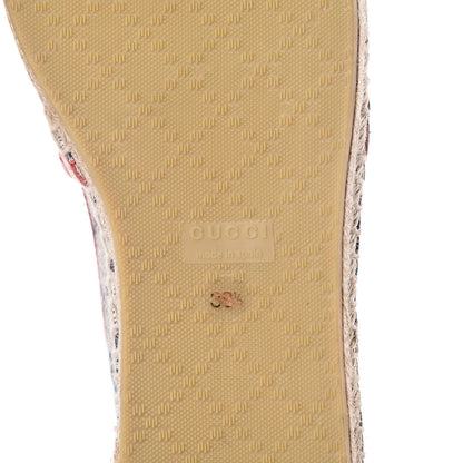 Gucci GG Supreme Monogram Blooms Espadrilles 38.5 Beige Blue Navy Hibiscus Red 6 of 10