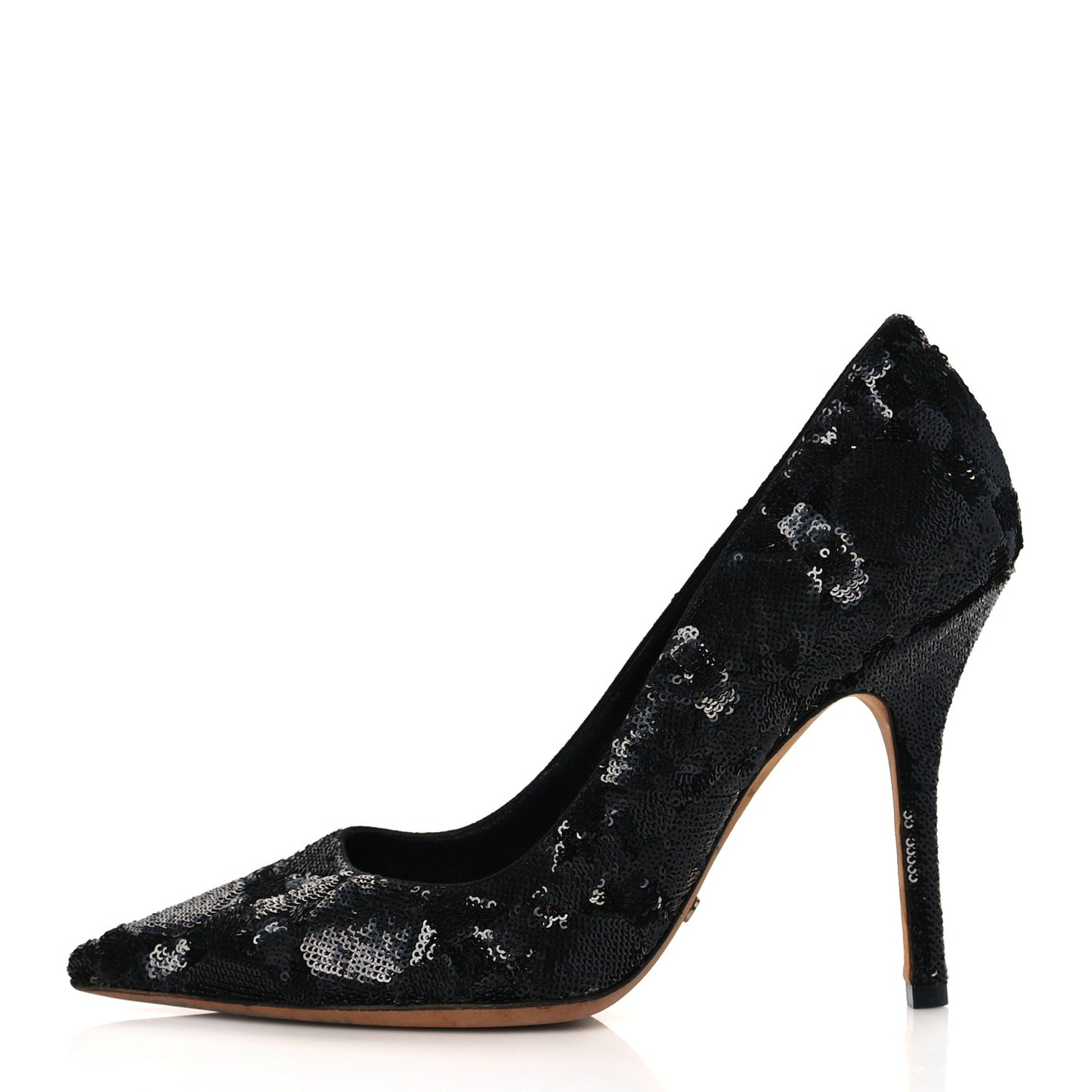 Sequin Pumps 36.5 Black Gold