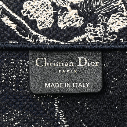 Christian Dior Canvas Embroidered Large Dioriviera Toile De Jouy Reverse Book Tote Blue 6 of 12