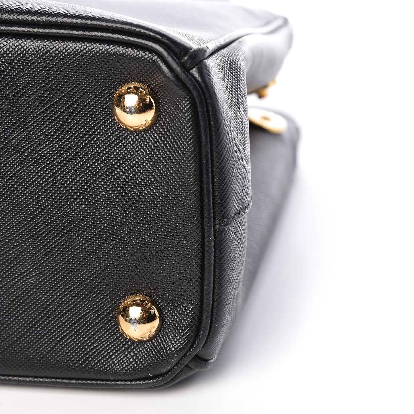 Saffiano Mini Galleria Double Zip Tote Black
