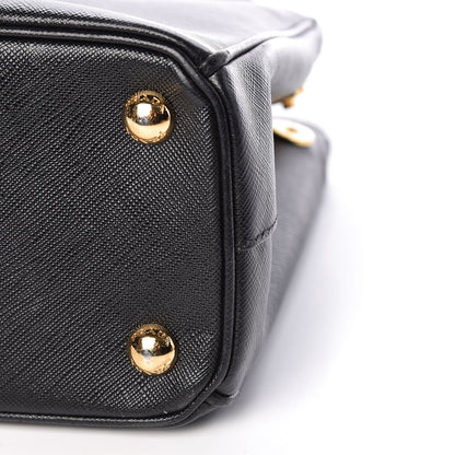 Prada Saffiano Mini Galleria Double Zip Tote Black 10 of 19