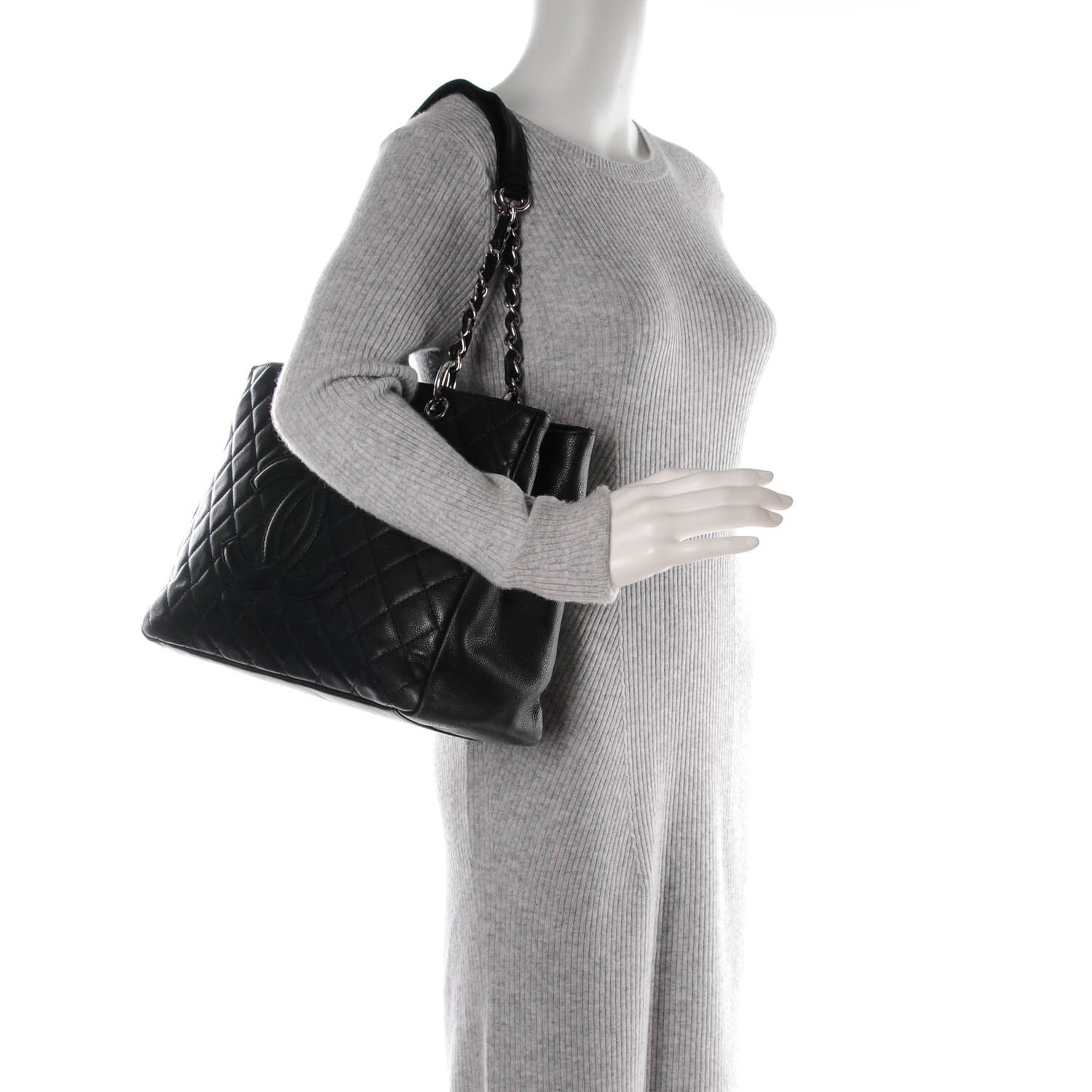 Chanel Caviar Quilted Grand Shopping Tote GST Black 2 of 7