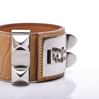 Hermes Matte Alligator Collier de Chien CDC Bracelet S Maize 6 of 6