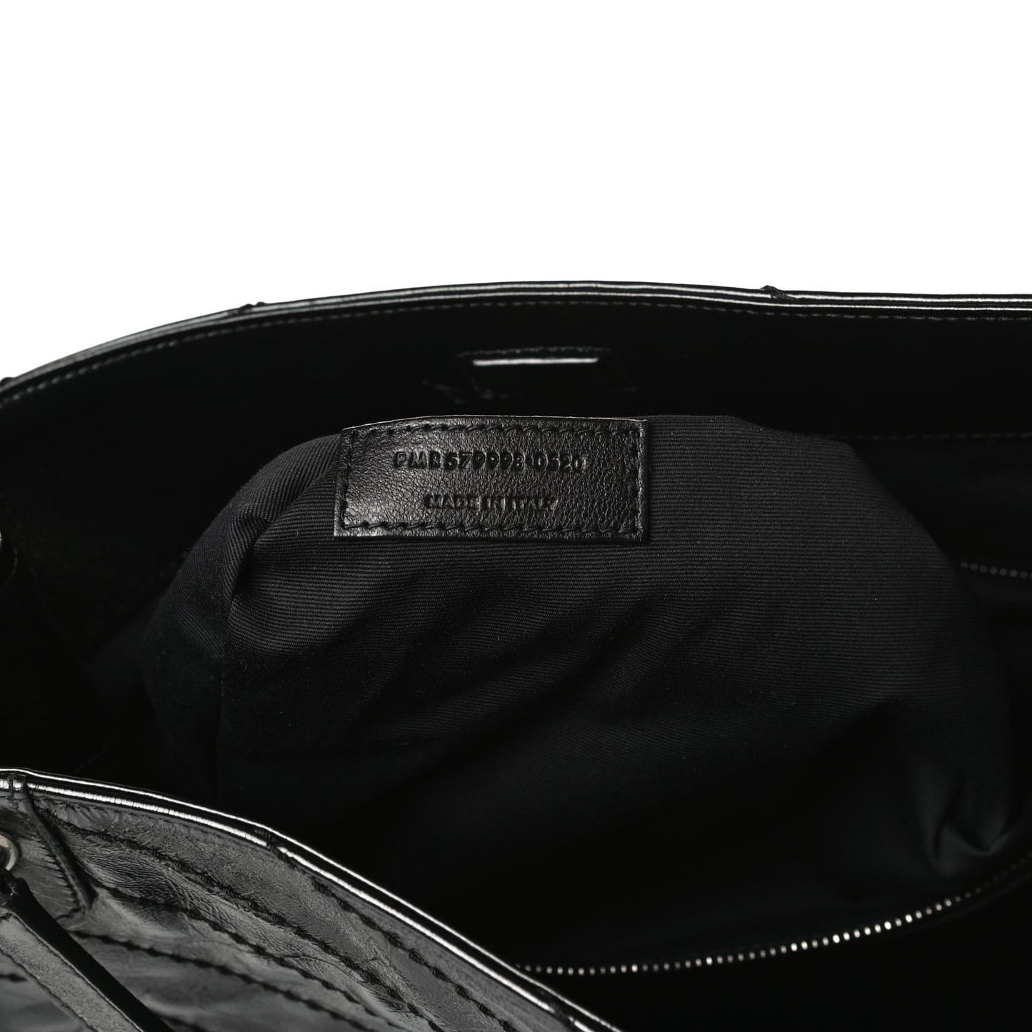 Crinkled Calfskin Matelasse Monogram Medium Niki Shopper Tote Black