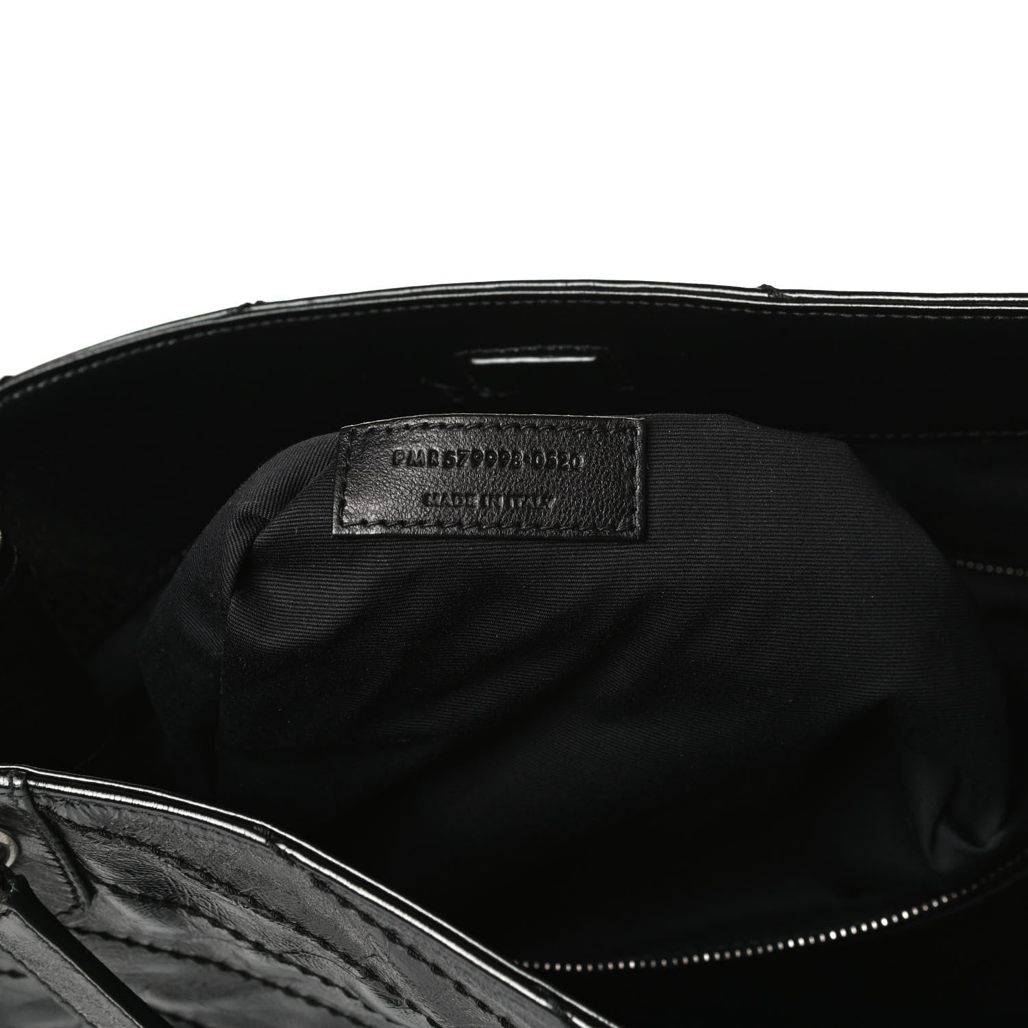 Saint Laurent Crinkled Calfskin Matelasse Monogram Medium Niki Shopper Tote Black 7 of 14