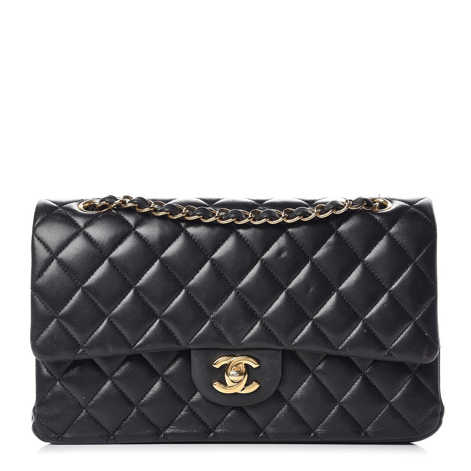 Chanel Lambskin Quilted Medium Double Flap Black 1 of 11