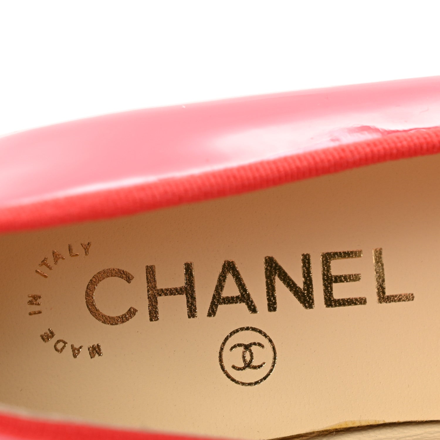 Chanel Patent Calfskin CC Cap Toe Ballerina Flats 36 Coral 8 of 10
