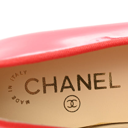 Chanel Patent Calfskin CC Cap Toe Ballerina Flats 36 Coral 8 of 10