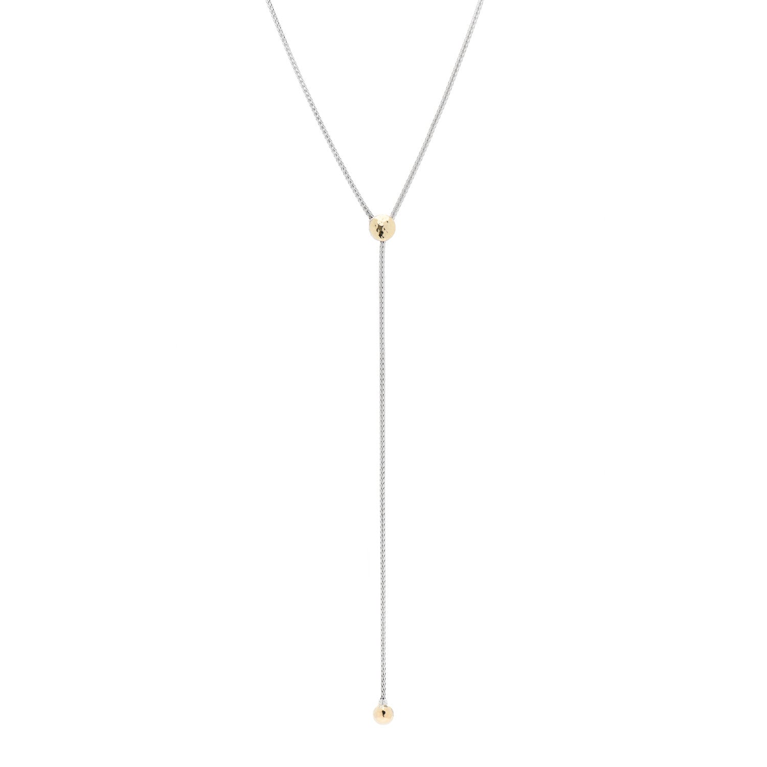 John Hardy Sterling Silver 18K Yellow Gold Classic Chain Hammered Y Necklace 1 of 4