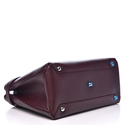 Burberry Derby Calfskin House Check Medium Banner Tote Burgundy 4 of 12