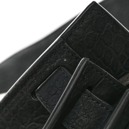 Saint Laurent Crocodile Embossed Suede Small Supple Sac de Jour Black 17 of 18