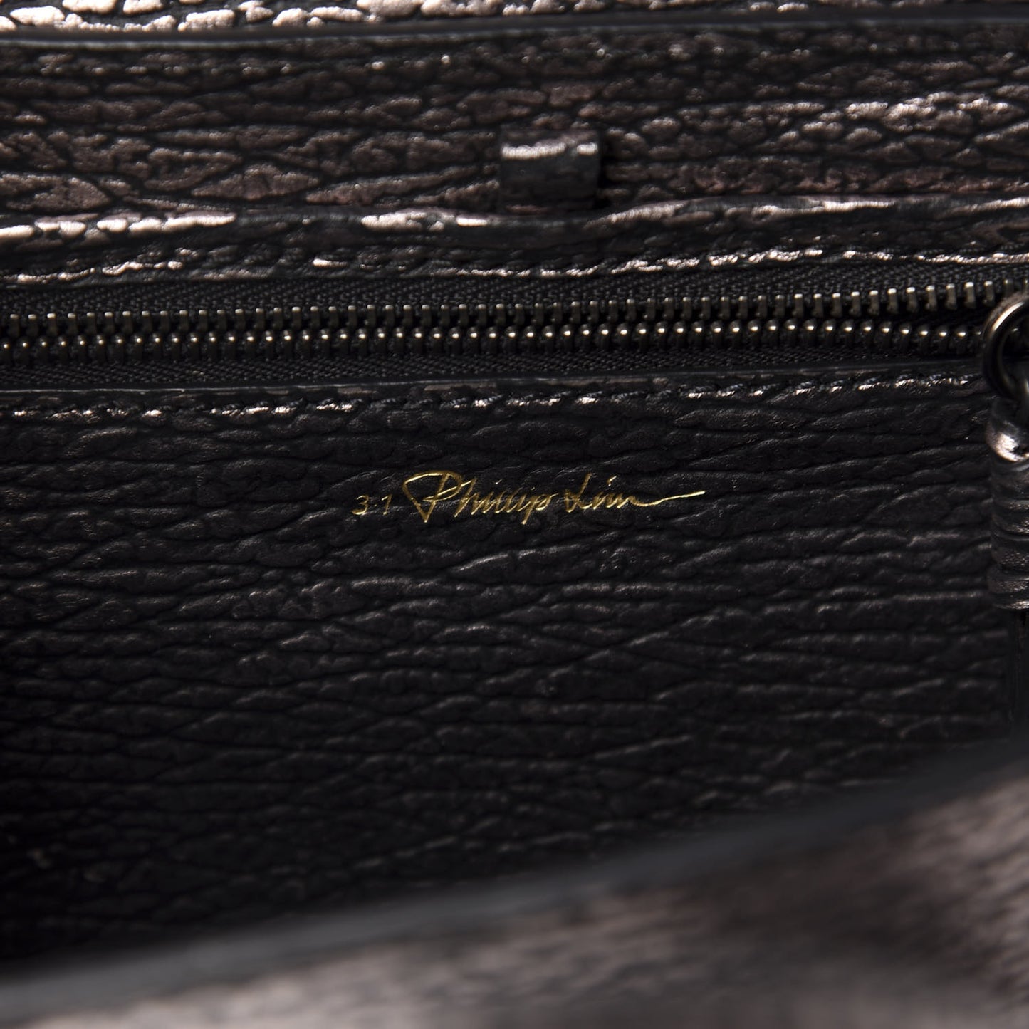 3.1 Textured Calfskin Mini Pashli Satchel Black Mauve